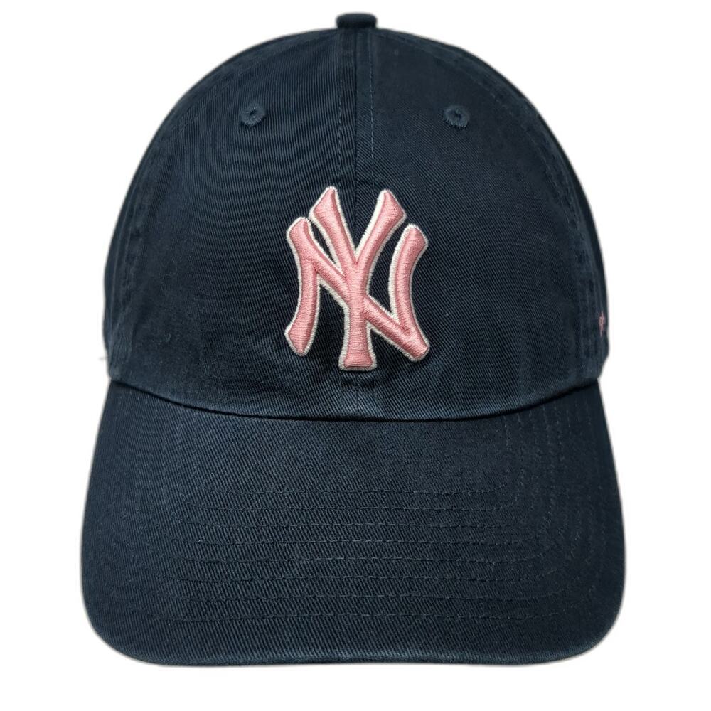New York Yankees MLB '47 Blue Baseball Cap One Size Pink Embroidered Logo Hat